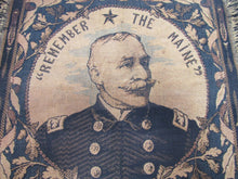 Load image into Gallery viewer, REMEMBER THE MAINE ADMIRAL DEWEY Old Tapestry Artwork Textile Decorative Arts
