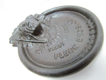 Load image into Gallery viewer, FLECK BROS INDIAN CHIEF Antique Cast Iron Advertising Tray PEACE PIPE TOMAHAWK
