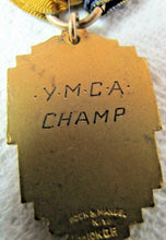 Load image into Gallery viewer, ALLSTATE Swimming YMCA CHAMP 10k GF Antique Medallion Ribbon HOCK &amp; MANDEL NY
