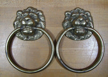 Load image into Gallery viewer, LIONS Old Pair Brass Hangers Pulls Architectural Hardware GLO MAR ART WORKS NY
