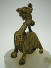 Load image into Gallery viewer, Antique Bronze Griffin Dragon Monster Beast Figural Decorative Arts Marble Base

