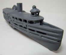 Load image into Gallery viewer, Vintage Cast Iron Riverboat Toy spinning bottom wheel boat ship nautical

