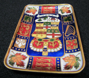 CANADA Old Souvenir Decorative Arts Tray Bronze Enamel Ornate Details RD 1903