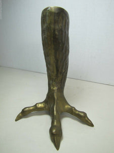 Vtg Brass Clawed Chicken Foot Candlestick unique finely detailed candle holder