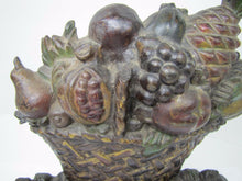 Load image into Gallery viewer, Antique Cast Iron Fruit Basket Doorstop original old paint ornate htf big heavy
