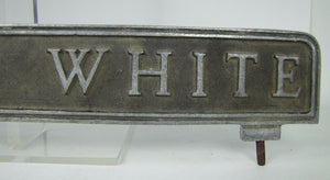 GALEN WHITE Old Double Sided Topper Embossed Advertising Sign store display mtl