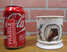 Load image into Gallery viewer, Antique Occupational Shaving Mug Horse HorseShoe Flowers Leonard Vienna Austria

