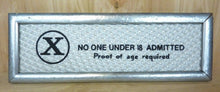 Load image into Gallery viewer, X NO ONE UNDER 18 ADMITTED Original 1960/70s Movie Theater Holographic Ad Sign
