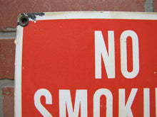 Load image into Gallery viewer, NO SMOKING Old Porcelain Sign Gas Station Industrial Repair Shop RR Subway Ad
