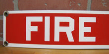Load image into Gallery viewer, FIRE HOSE Old Porcelain Sign Red &amp; White READY MADE Co NY Industrial Shop Safety
