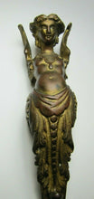 Load image into Gallery viewer, Antique 19c Bronze Winged Goddess Maiden Decorative Arts Ornate Hardware Element
