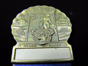 1938 ATLANTIC CITY Art Deco BATHING BEAUTY BPOE Elks Convention Ribbon