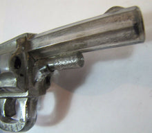 Load image into Gallery viewer, Antique Glass Gun Pistol Ornate Detailing Black Grips Silver Body Decorative Art
