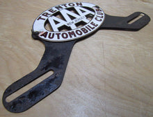 Load image into Gallery viewer, TRENTON AUTOMOBILE CLUB Old Porcelain License Plate Topper AAA New Jersey Fox Co
