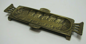 Antique Decorative Arts Brass Tray Leaves Ornate Card Tip Trinket Pen Rest