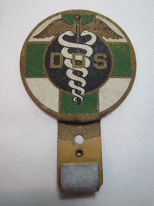 Old DDS DOCTOR DENTAL SURGERY License Plate Topper Badge DENTIST Sign Reflective