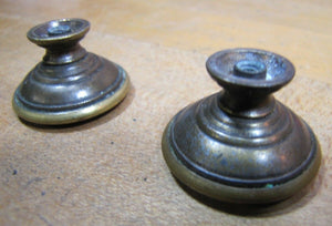 Eagle in Flight w Banner Stars Old Pair Porcelain Brass Knob Pulls Arch Hardware