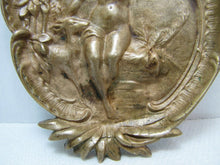 Load image into Gallery viewer, Antique Art Nouveau Nude Maiden Trinket Tray Bird in Hand Doe High Releif Beauty
