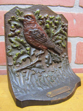 Load image into Gallery viewer, Antique B&amp;H Bradley&amp;Hubbard TANAGER Bird Bookend Doorstop Decorative Art Statue
