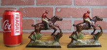 Load image into Gallery viewer, EQUESTRIAN HORSE RIDER LANDSCAPE Old Bookends Figural Cast Iron Detailed
