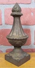 Load image into Gallery viewer, Antique Brass Flame Finial Ornate Original Old Architectural Hardware Element

