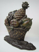Load image into Gallery viewer, Antique Cast Iron Fruit Basket Doorstop original old paint ornate htf big heavy
