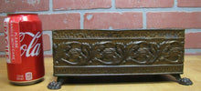 Load image into Gallery viewer, Old Copper Brass Bronze Small Planter Box Claw Foot Leaves Design
