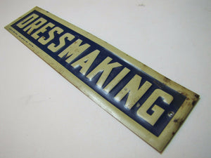 Antique DRESSMAKING Sign embossed tin litho ALLEN & VAN DYKE BKLYN NY Salesman