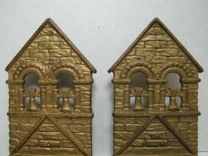 The BELFRY c1928 Cast Iron Old Figural Decorative Art Statue Bookends
