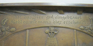 1930s DEHLS & STEIN NEWARK NJ Bar Pub Tavern Scene Bronze Plaque Sign Ornate