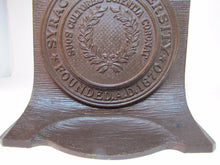 Load image into Gallery viewer, SYRACUSE UNIVERSITY 1920s CS&amp;C Co Cast Iron Bookend Doorstop Decorative Statue
