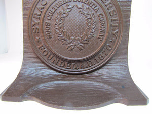 SYRACUSE UNIVERSITY 1920s CS&C Co Cast Iron Bookend Doorstop Decorative Statue