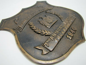 1940s SPARROWS POINT POLICE PISTOL TOURNAMENT Bronze Plaque Sign High Relief