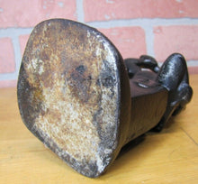 Load image into Gallery viewer, BLACKSMITH FOUNDRY IRON WORKER w ANVIL Antique Cast Iron Doorstop Bookend Statue
