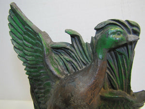 Antique Duck Mallard Bird Doorstop Bookend Decorative Art Statue Sportsman Lodge