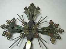 Load image into Gallery viewer, FOR HEAVENS SAKE Folk Art Key Crucifix Cross Nails Keys Ornate Artwork
