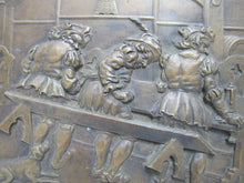 Load image into Gallery viewer, 1930s DEHLS &amp; STEIN NEWARK NJ Bar Pub Tavern Scene Bronze Plaque Sign Ornate
