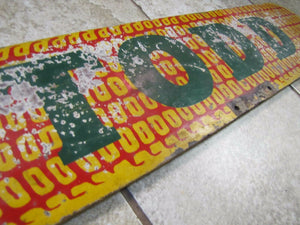 Old TODD Figural CORN Farm Seed Advertising Sign dbl sided wood paint folk art