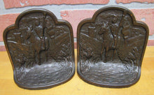 Load image into Gallery viewer, Antique MEDIEVAL CRUSADER KNIGHT CASTLE Cast Iron Bronze Decorative Art Bookends
