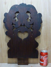 Load image into Gallery viewer, Antique Carved Wood Evil Devil Mens Faces Double Dragons Eagles Heart Chair Back
