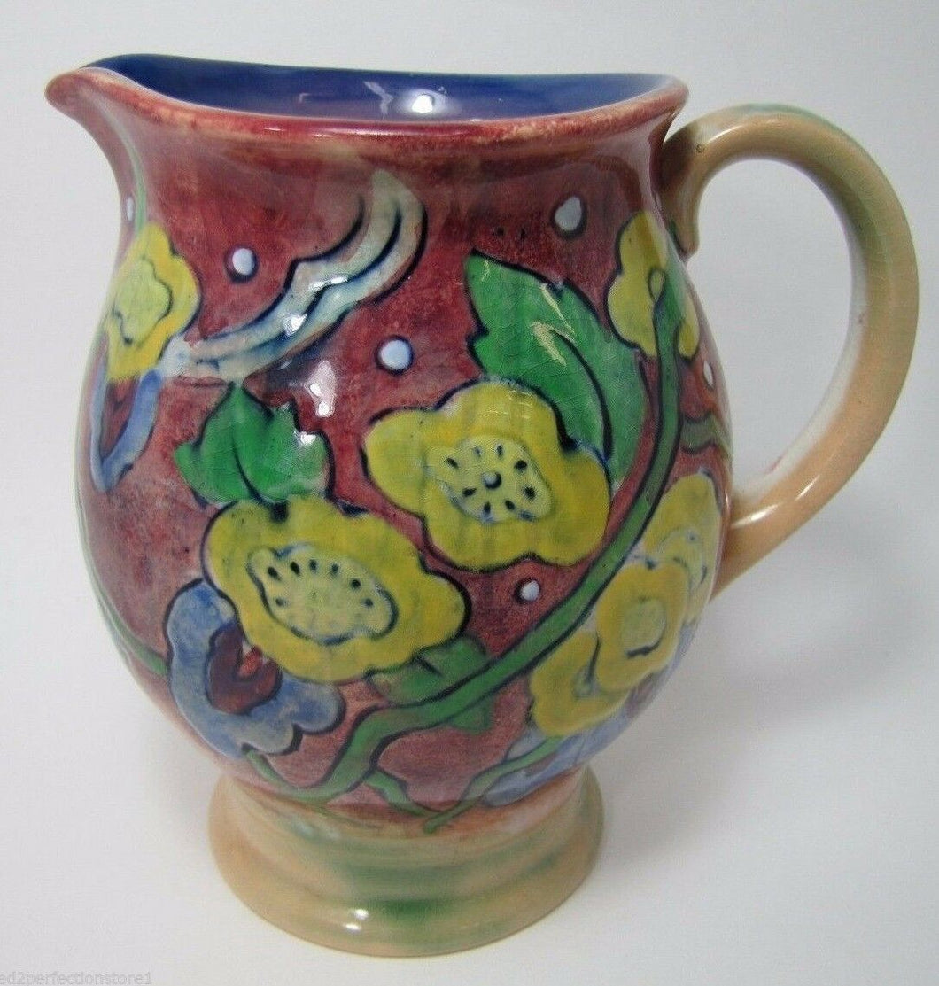 ROYAL DOULTON Flowers Pitcher Lovely Decorated Art Pottery England