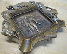 Load image into Gallery viewer, Antique Bronze Saloon Bowling Cigar Ashtray Rat Pins Ball Tankard ornate tray
