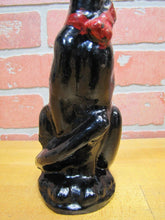 Load image into Gallery viewer, KRAZY KAT Cast Iron Cat Bowtie Figural Doorstop Decorative Arts Statue Kitty
