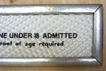 Load image into Gallery viewer, X NO ONE UNDER 18 ADMITTED Original 1960/70s Movie Theater Holographic Ad Sign
