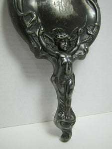 Art Nouveau Cupid Bow Arrows Bevel Edge Mirror High Relief Ornate Fine Detailing