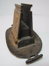 Load image into Gallery viewer, Antique AMERICAN FUSEE Co ERIE Pa Advertising Match Book Holder Egyptian Revival
