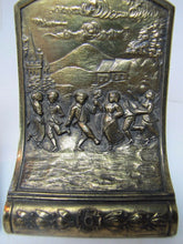Load image into Gallery viewer, JENNING BROS Antique Bookends JB Village Scene Dancers Fine Ornate Detail
