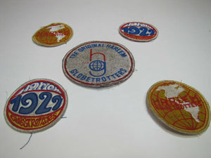 HARLEM GLOBETROTTERS Old Cloth Patches lot of 5 Basketball Sports Souvenirs