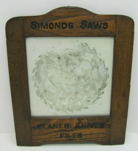 SIMONDS SAWS ARE THE BEST Antique Reverse Glass Mirror Sign FITCHBURG MASS USA