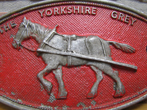 THE YORKSHIRE GREY Old Advertising Sign Plaque British UK Railroad RR